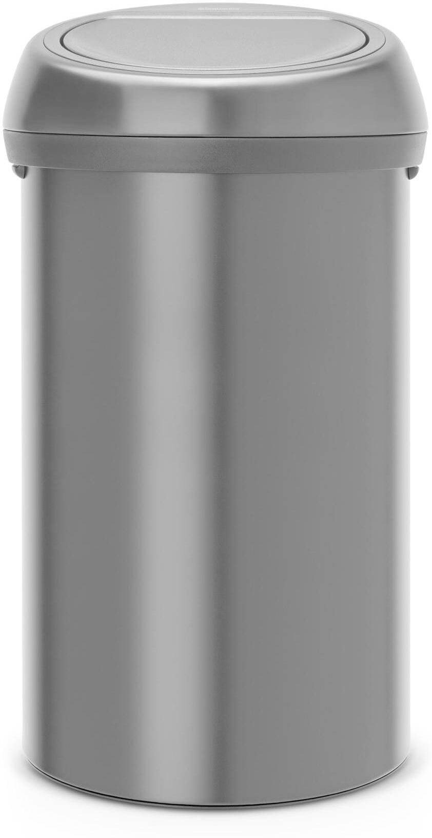 Mülleimer BRABANTIA "Touch Bin 60 Liter Matt Black", schwarz, B:40cm H:71cm T:40cm, Edelstahl, Mülleimer, Mülleimer schwarz B/H/T: 40cm x 71cm x 40cm, 60 l