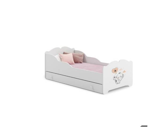 Lit enfant ANNI avec tiroir de rangement 160x80 Elephant avec matelas