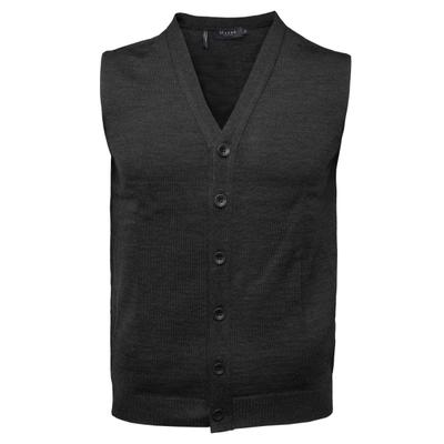 Strickweste MAERZ MUENCHEN "Maerz Muenchen 580500 Strickweste Herren Bekleidung", Herren, Gr. 52, dunkelgrau, 100% Wolle (Merino), Westen Strickweste