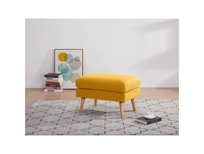Polsterhocker Limeri 72 x 47 x 49cm Gelb/Senfgelb Filz Blix: Senfgelb