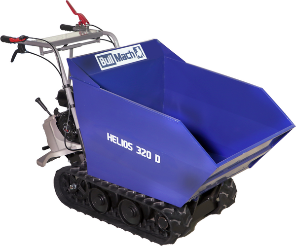 Brouette motorisée à chenilles  BullMach HELIOS 320 D - Caisson dumper manuel avec capacité de charge maximale de 320 Kg