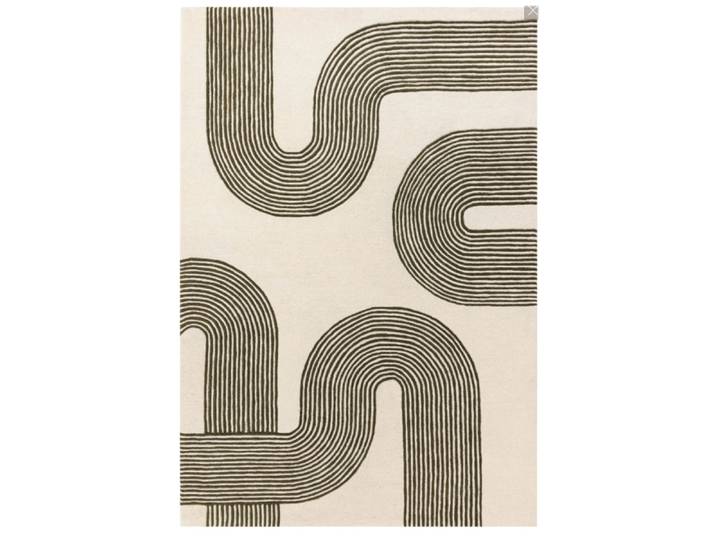 Tapis moderne tufté main en laine vert 120x170 cm