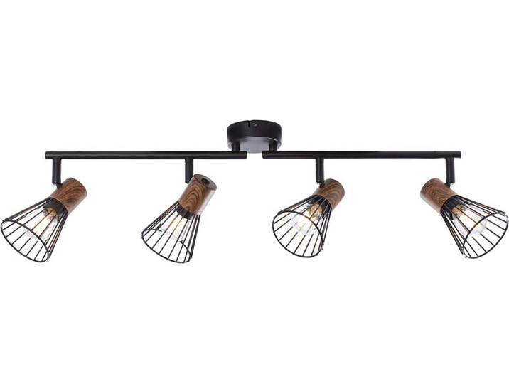 BRILLIANT Lampe Manama Tube de spot 4flg bois foncé/noir mat 4x D45\, E14\, 18W\, adapté aux lampes à incandescence (non incluses) Têtes orientables / bras orientables