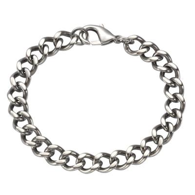 Armband VIVANCE "Edelstahl Panzer 10mm breit", weiß, Armbänder, Damen, 23cm, Edelstahl, glänzend, Armband