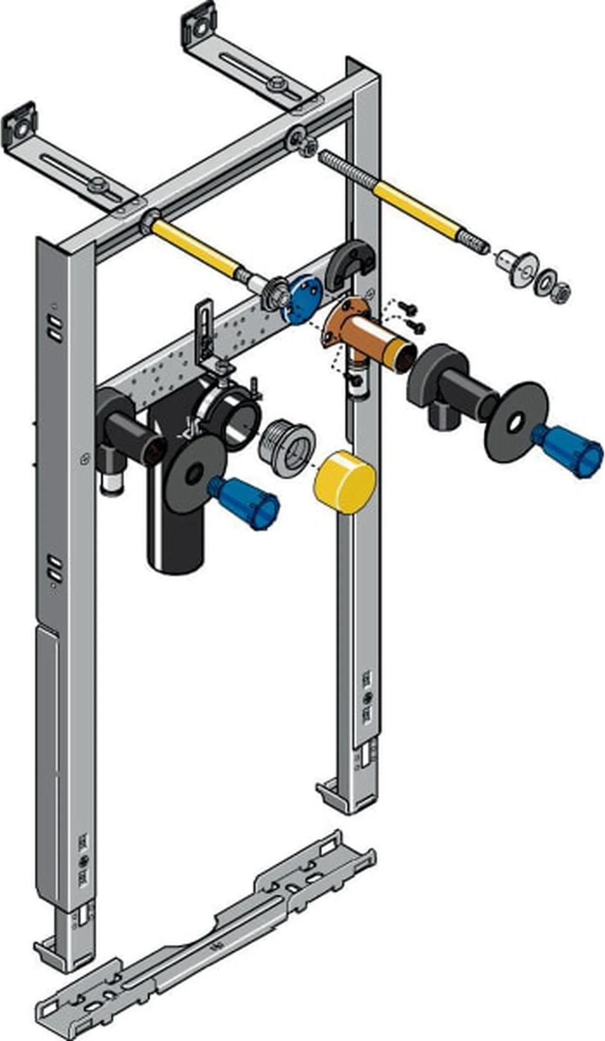 Geberit Huter Montageelement WT f Einlocharm. Mepla AW, Massiv-/Trockenb,Vor- u Inwan, 1 Stk.