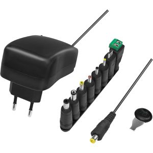 LogiLink Universal-Netzteil PA0198, 1 A, 3 - 12 V, 30 W, mit 7 Adapter & USB-Micro Adapter