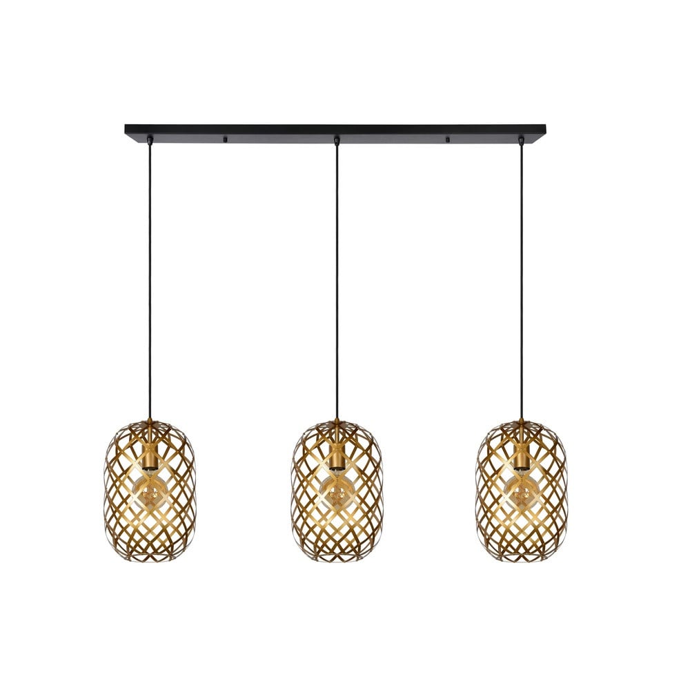 Lucide Wolfram 3-lichts hanglamp - Goud/Messing