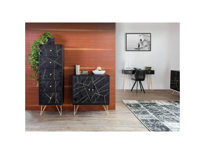 Kommode II 80 x 87 x 43cm Schwarz