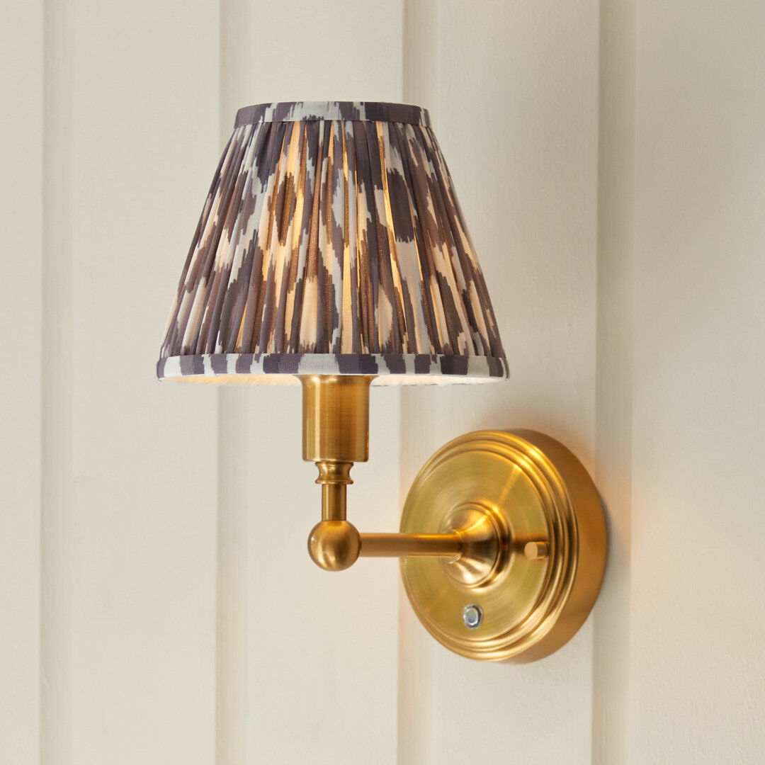 Heritage Hues Burley Rechargeable LED Rechargeable and Ikat 16cm neutral shade Wall Sconce Pearl Gray 23.6cm H X 16cm W X 21.8cm D