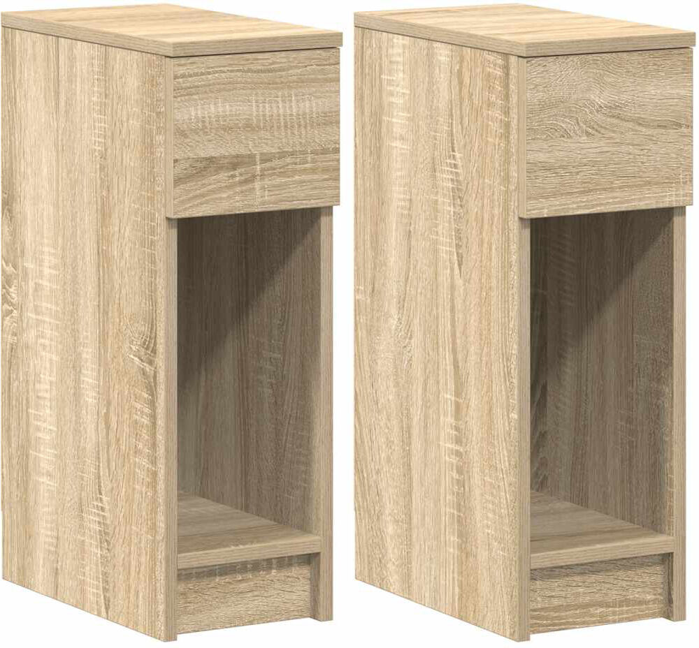 Alpen Home Cornelio 20 cm W Bedside Table Sonoma Oak 60cm H X 20cm W X 36cm D