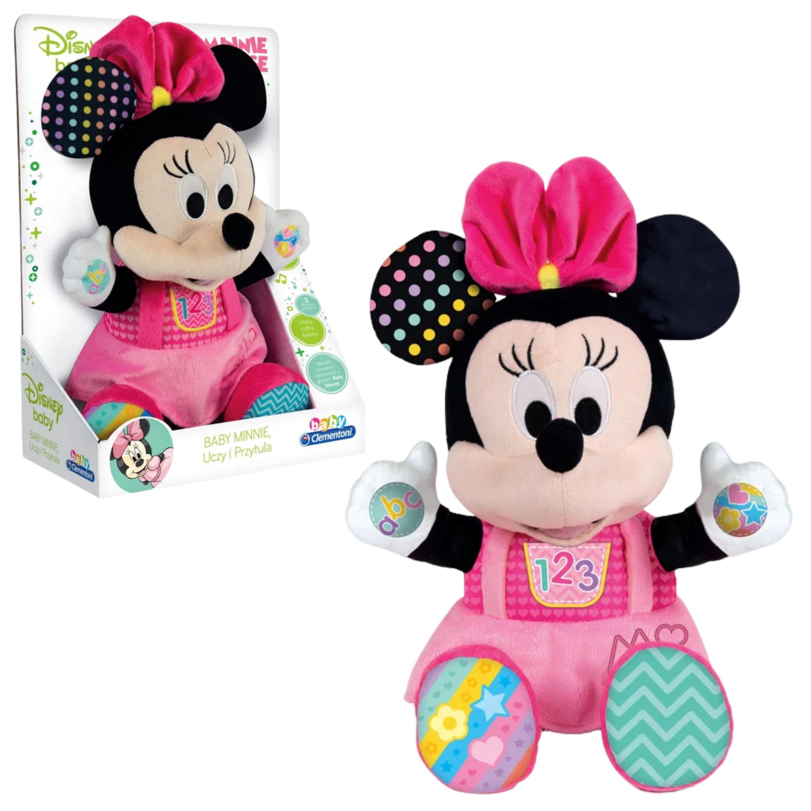 Clementoni Disney Baby Minnie interactieve pluche knuffel leert Poolse taal 50130