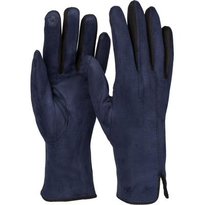 Fleecehandschuhe STYLEBREAKER "Touchscreen Handschuhe Kontrast", Damen, blau (dunkelblau), Obermaterial: 10% Elasthan EL. 90% Polyester PES., Modisch, Handschuhe