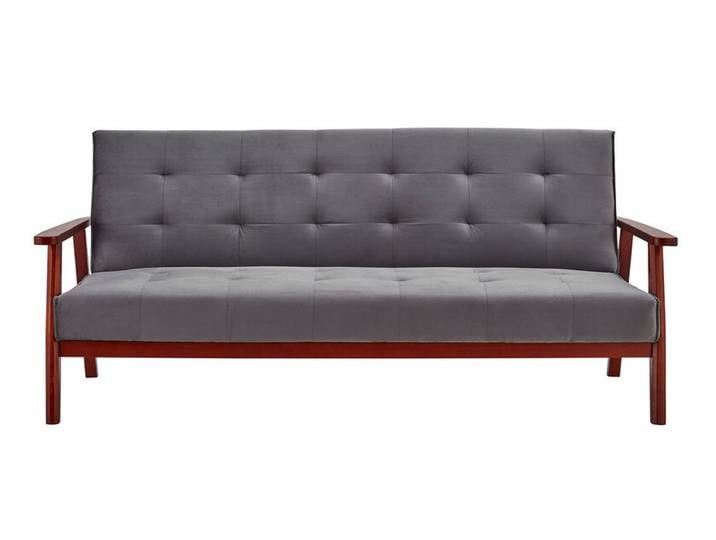 Schlafsofa dunkelgrau Samt