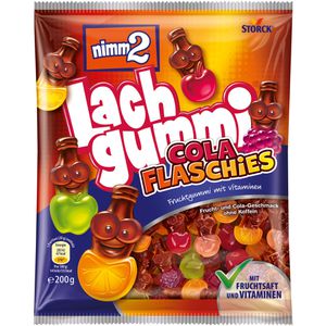 Nimm2 Fruchtgummis Lachgummi Cola Flaschies, mit Fruchtsaft und Vitaminen, 200g