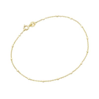 Armband LUIGI MERANO "Ankerkette massiv mit würfelförmigen Zwischenteilen, Gold 375", gold, Armbänder, Damen, 19cm, Gelbgold 375, Armband