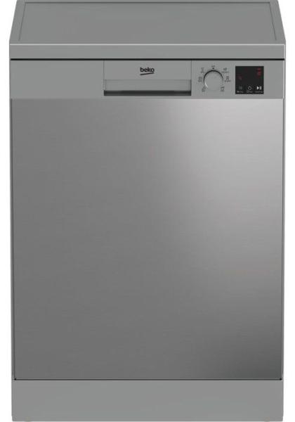 Beko DVN06430X, Freistehend, Standardgröße (60 cm), Edelstahl, Schwarz, Edelstahl, Tasten, Drehregler, LED