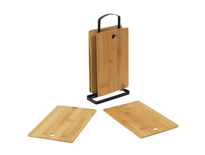 COOK CONCEPT Set de 6 Planches à Découper en Bois Marron Pratiques Set de 6\, bois robuste\, planches à découper\, petit format\, légumes fruits fromages\, cuisine\, durable\, marron