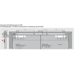 Dormakaba, Türöffner + Türschliesser, Türschliesser TS 93B GSR-V Grösse EN 2-5, 2 Flügel mit Gleitschiene, silber