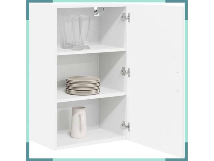 Armoire murale de cuisine - 885389 - Blanc brillant - 3 étagères - 2 portes