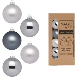 36 Weihnachtskugeln 4cm Glas Christbaumkugeln Weihnachtsbaumkugeln klein grau
