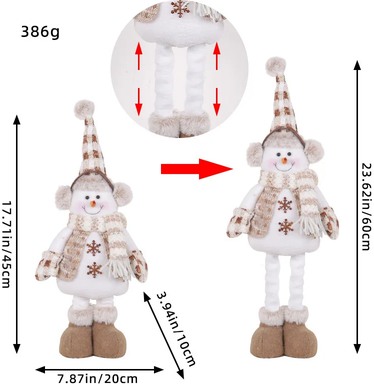 Modern Home Fixes Knit Deer Santa Claus, Christmas Decorations Factory Doll, Expandable Figurine, Window Scene Arrangement Ornament pointed Hat Snowman Style