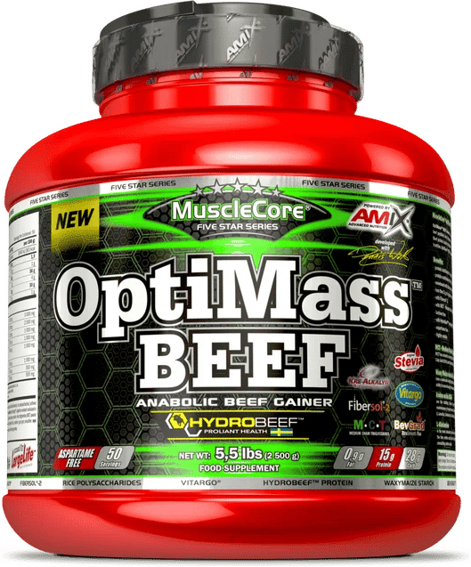 Amix Nutrition OPTIMASS BEEF GAINER 2500g Chocolate Branco