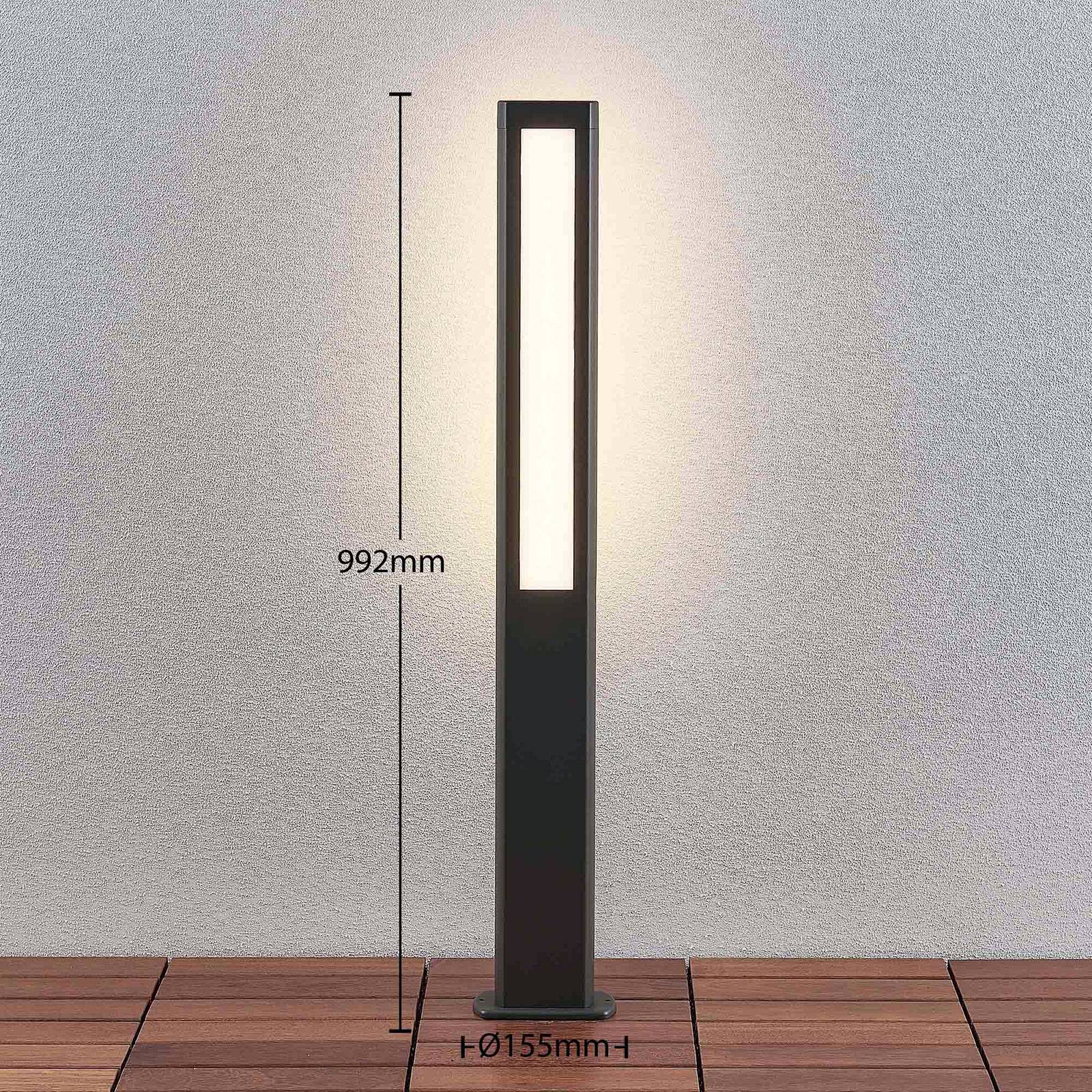 LED Wegeleuchte Mhairi Lucande, alu / grau / zink, Aluminium, Modern, LED Außenleuchte
