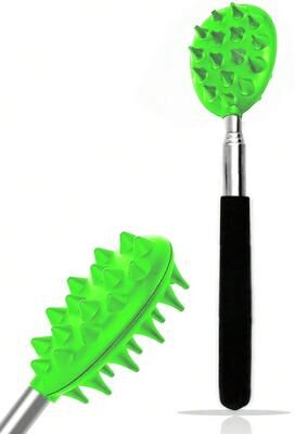 Uplifted Finds Extendable Cactus Back Scratcher With Adjustable Handle And Durable PVC Spiked Head green