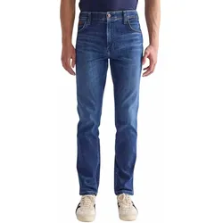 Wrangler Texas Slim Jeans in Mittelblau-W36-L32