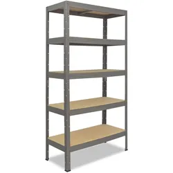 shelfplaza PRO 180x80x50 cm Schwerlastregal in grau mit 5 Böden und 200 kg Traglast pro Boden