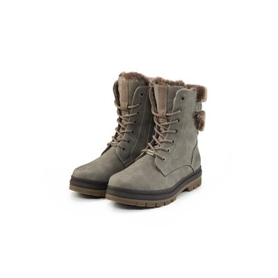 Stiefel TOM TAILOR "Tom Tailor Boots", Damen, Gr. 37, grau (mud), Polyurethan, unifarben, Schuhe Stiefel