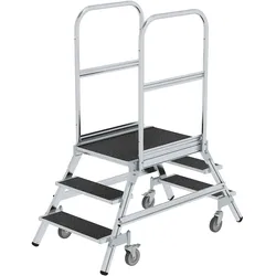 Munk Podesttreppe beids. begehbar mit Federrolle Korundbeschichtung R13 - 059203