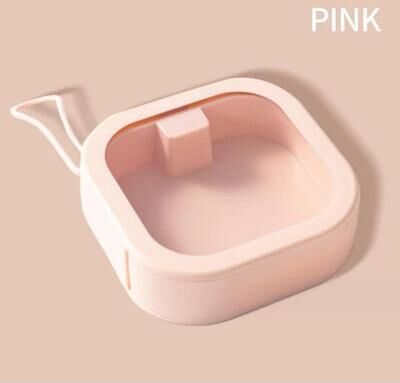 Drop Dash Deals Orthodontic Retainer Holder Storage Box For Dentures And Mouthguard Protection pink