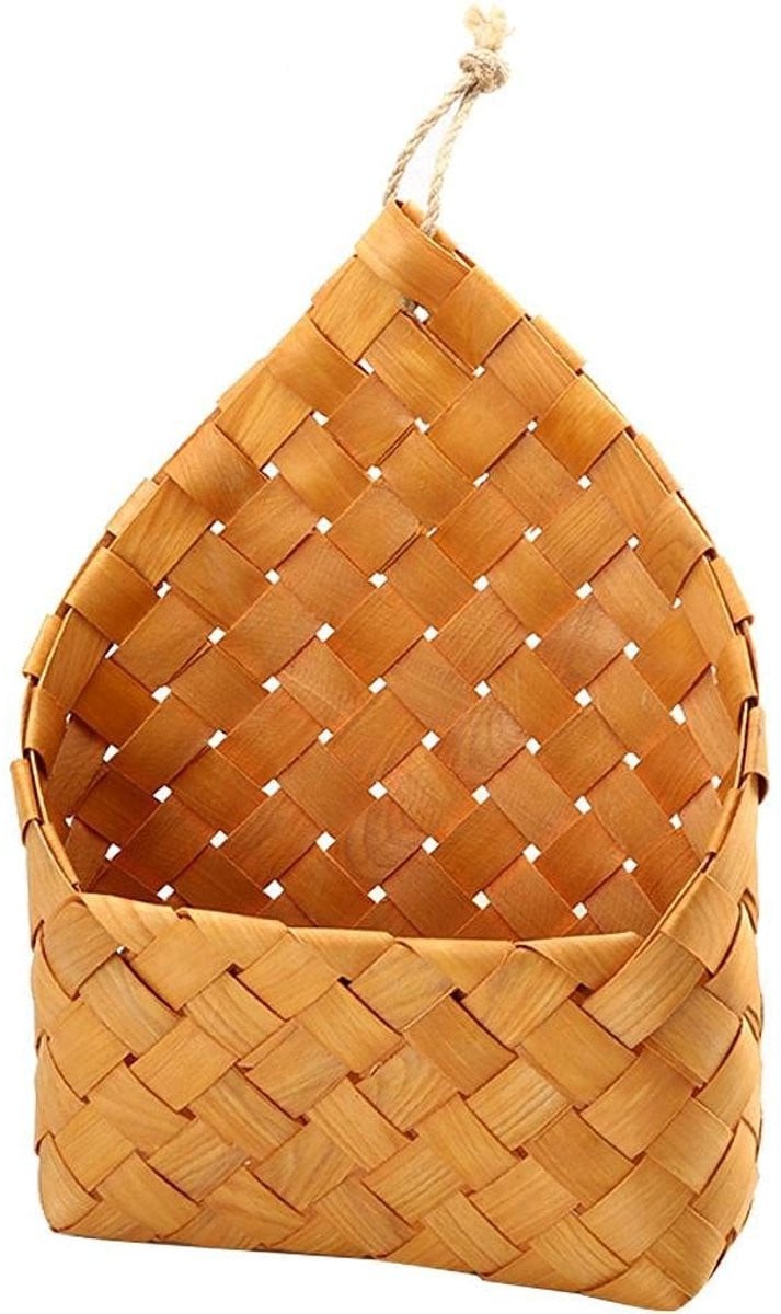 Dailygoods Cosensi Dailygoody Wandmand Rieten Opbergmand van Hout - Stijl 1