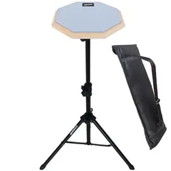 keepdrum DP-GY8 Practice Pad Grau mit Pad-Ständer, Schlagzeug Zubehör, Grau