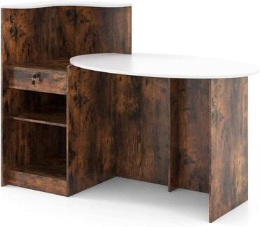 L Shaped Retail Counter Reception Desk Front Counter Desk