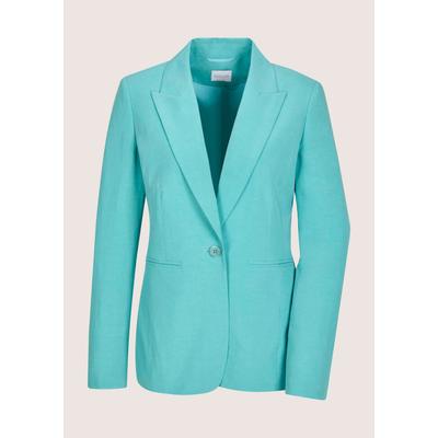 Jackenblazer MADELEINE "Blazer Zeitloser Sommerblazer mit Revers", Damen, Gr. 48, blau (aqua), Obermaterial: 70% Lyocell CLY. 30% Leinen LI., Modern, gerade, Blazer, Langes Revers