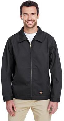 Dickies JT75 Men's Unlined Industrial Eisenhower Jacket in Black size Large JT78