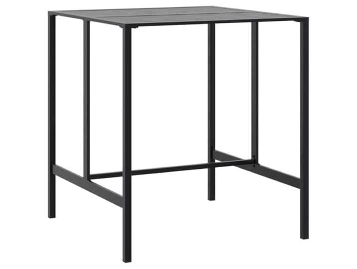 GHVBNMF Bartisch Schwarz 100x100x110 cm Pulverbeschichteter Stahl Stabiler Stehtisch mit moderne Latten-Tischplatte für Terrasse, Balkon, Küche und Esszimmer. Einfache Montage.