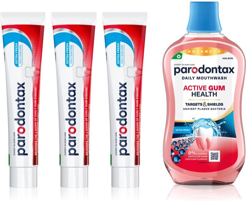 Parodontax Extra Fresh & Active Gum Health set for teeth