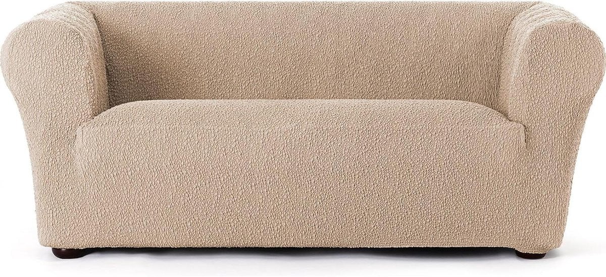 Beige Bankbeschermhoes voor 2-zits bank - Bi-elastisch Jacquard bankhoes
