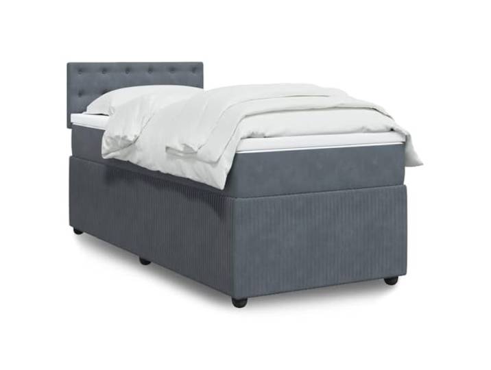 RJPLMFV Lattenrost und Matratze, Velours, Dunkelgrau, 80 x 200 cm Individuelle Taschenfedern, abnehmbarer Bezug, waschbar, individuelle Unterstützung, komplettes Bett