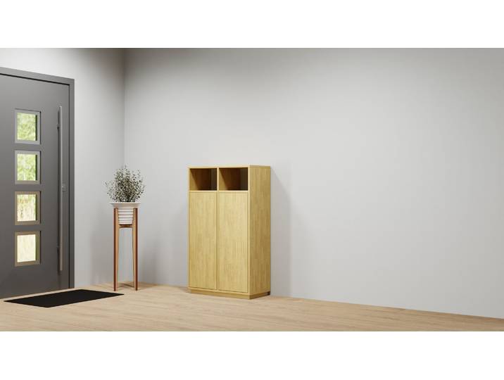 Highboard aus Holz Eiche Natur geölt