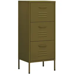 vidaXL Beistellschrank Olivgrün 42,5x35x101,5 cm Stahl