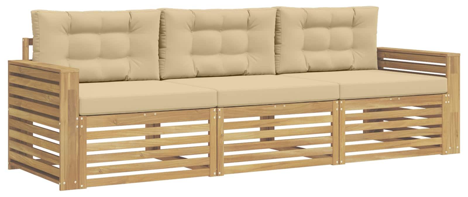 Garnitur aus drei Outdoor-Sofas in Beige