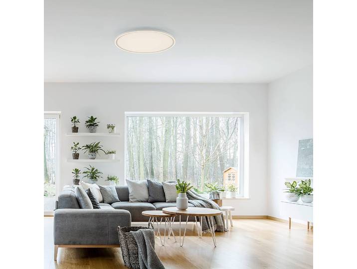 Plafonnier LED Q-Swing Ø 60cm Blanc Matériau : Métal, Matière plastique Surface en métal : Enduit par poudrage Type de matière synthétique :