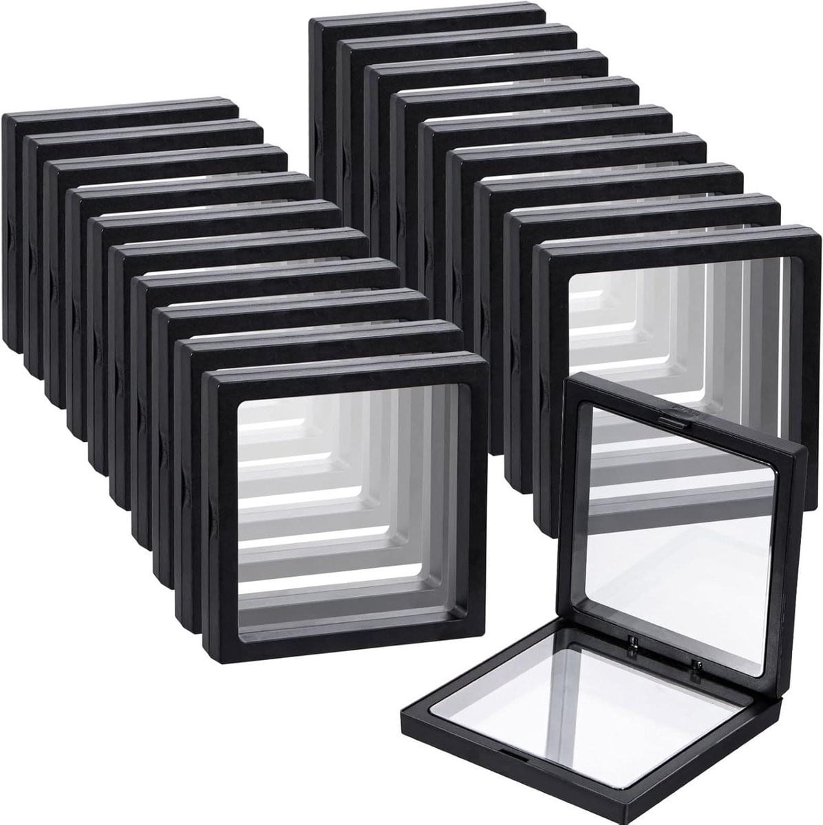3D Display Frames Zwevende Vitrine voor het tonen van verzamelobjecten met dubbelzijdig zwevend effect B/D/H: 9 x 9 x 2 cm