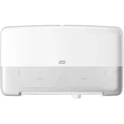 Tork Doppelrollenspender für Mini Jumbo Toilettenpapier Weiß T2, Geschlossen, Elevation Linie, 555500