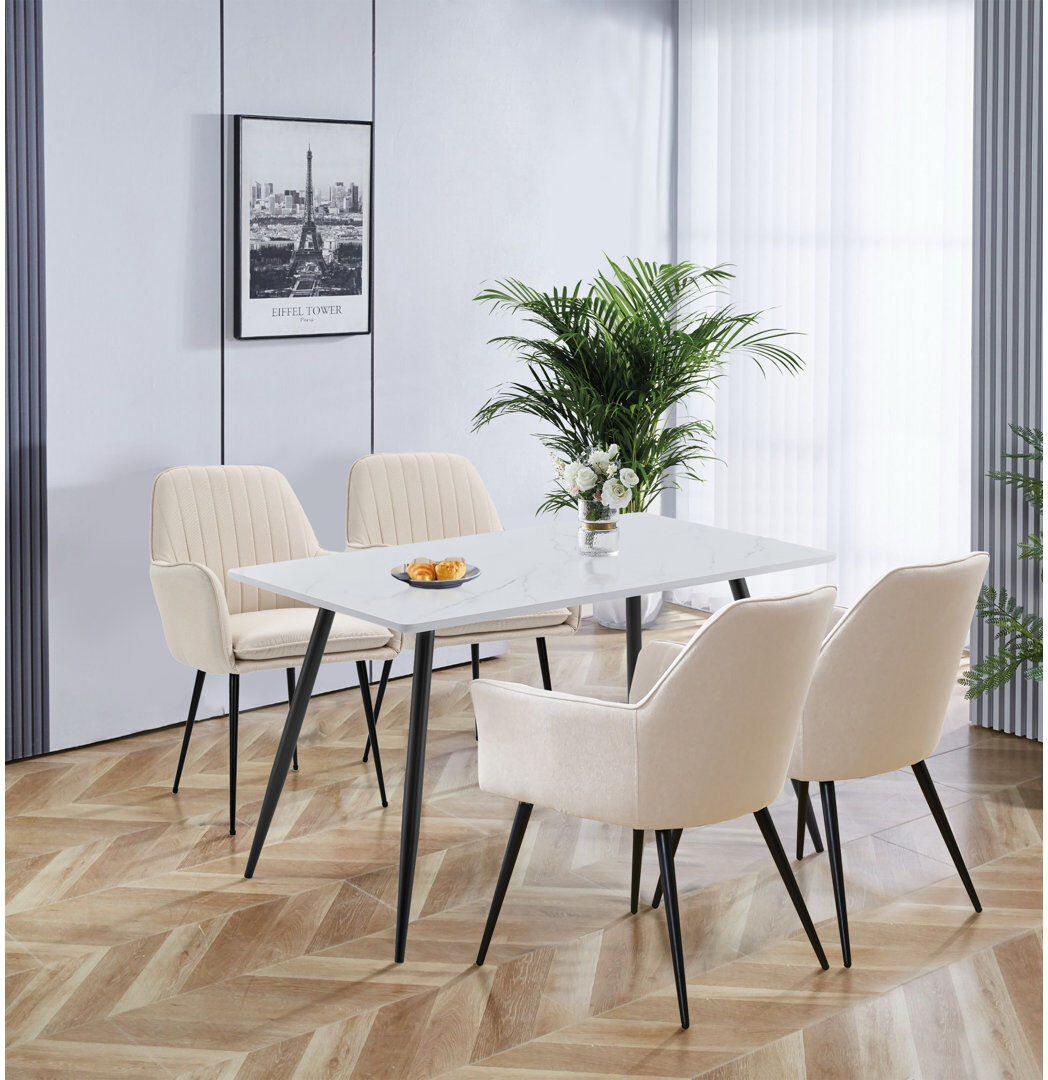 George Oliver Mose 4 - Person Dining Set Beige 4