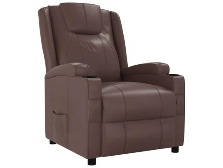 Heofavd Relaxsessel mit Liegefunktion 2 Getränkehalter TV Sessel Braun